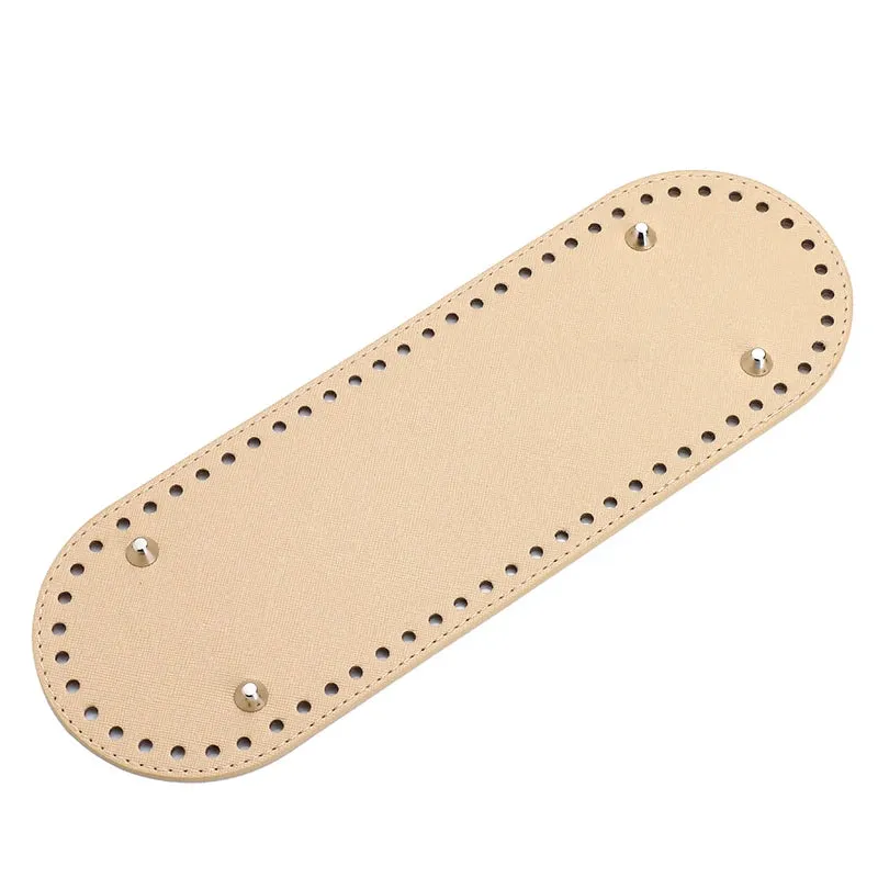 29.5*10cm Handmade Oval Bottom for Knitted Bag PU leather Pad Handcraft Bag Base With holes DIY Crochet Bag Bottom accessories