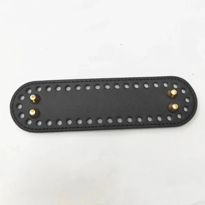 29.5*10cm Handmade Oval Bottom for Knitted Bag PU leather Pad Handcraft Bag Base With holes DIY Crochet Bag Bottom accessories