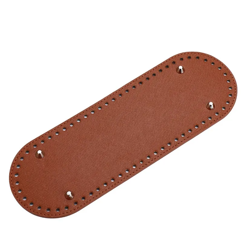 29.5*10cm Handmade Oval Bottom for Knitted Bag PU leather Pad Handcraft Bag Base With holes DIY Crochet Bag Bottom accessories
