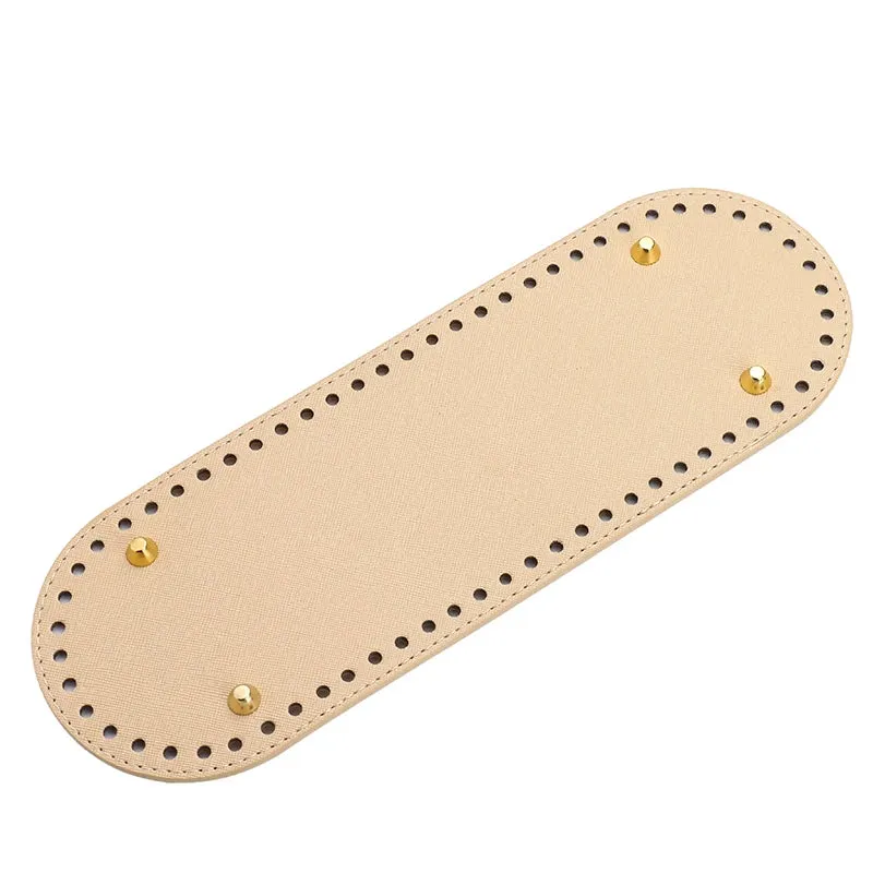 29.5*10cm Handmade Oval Bottom for Knitted Bag PU leather Pad Handcraft Bag Base With holes DIY Crochet Bag Bottom accessories