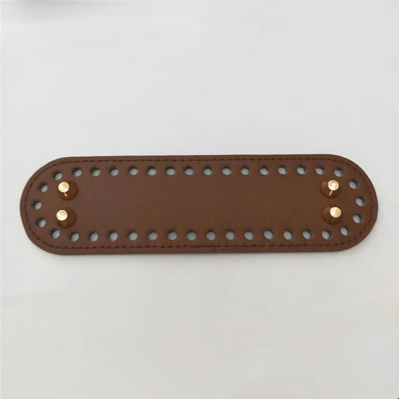 29.5*10cm Handmade Oval Bottom for Knitted Bag PU leather Pad Handcraft Bag Base With holes DIY Crochet Bag Bottom accessories