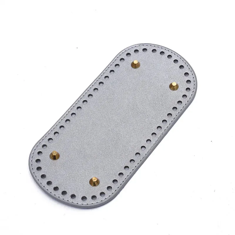 29.5*10cm Handmade Oval Bottom for Knitted Bag PU leather Pad Handcraft Bag Base With holes DIY Crochet Bag Bottom accessories