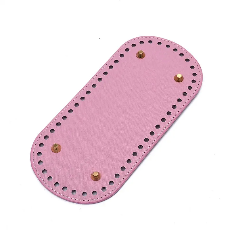29.5*10cm Handmade Oval Bottom for Knitted Bag PU leather Pad Handcraft Bag Base With holes DIY Crochet Bag Bottom accessories