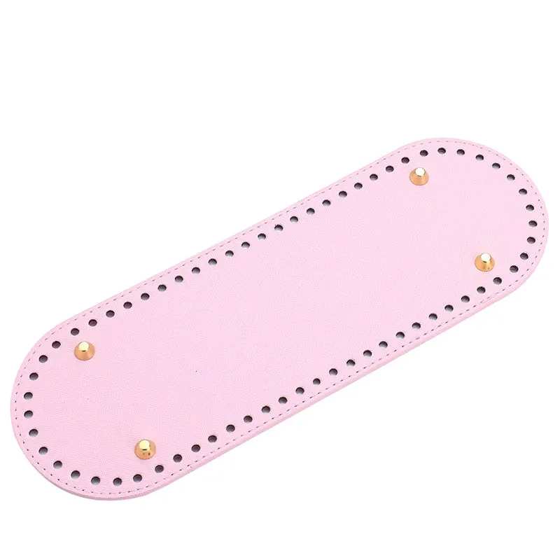 29.5*10cm Handmade Oval Bottom for Knitted Bag PU leather Pad Handcraft Bag Base With holes DIY Crochet Bag Bottom accessories