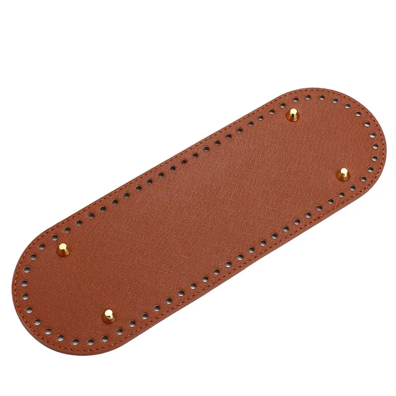 29.5*10cm Handmade Oval Bottom for Knitted Bag PU leather Pad Handcraft Bag Base With holes DIY Crochet Bag Bottom accessories