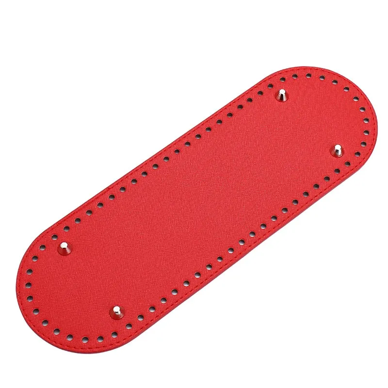 29.5*10cm Handmade Oval Bottom for Knitted Bag PU leather Pad Handcraft Bag Base With holes DIY Crochet Bag Bottom accessories