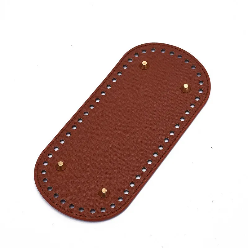 29.5*10cm Handmade Oval Bottom for Knitted Bag PU leather Pad Handcraft Bag Base With holes DIY Crochet Bag Bottom accessories
