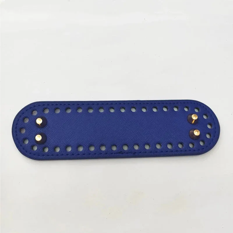 29.5*10cm Handmade Oval Bottom for Knitted Bag PU leather Pad Handcraft Bag Base With holes DIY Crochet Bag Bottom accessories