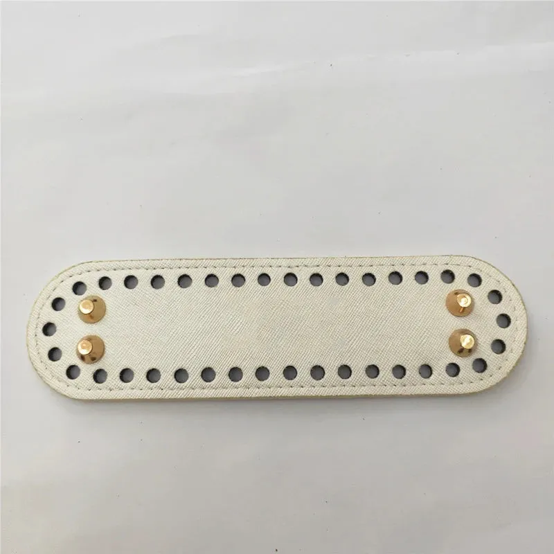 29.5*10cm Handmade Oval Bottom for Knitted Bag PU leather Pad Handcraft Bag Base With holes DIY Crochet Bag Bottom accessories