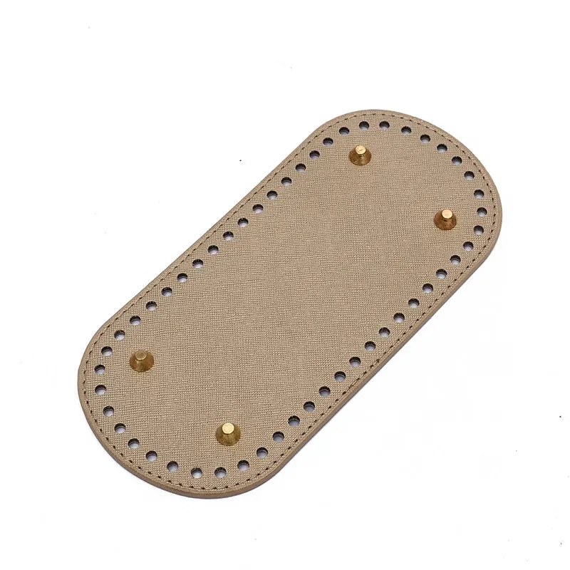 29.5*10cm Handmade Oval Bottom for Knitted Bag PU leather Pad Handcraft Bag Base With holes DIY Crochet Bag Bottom accessories
