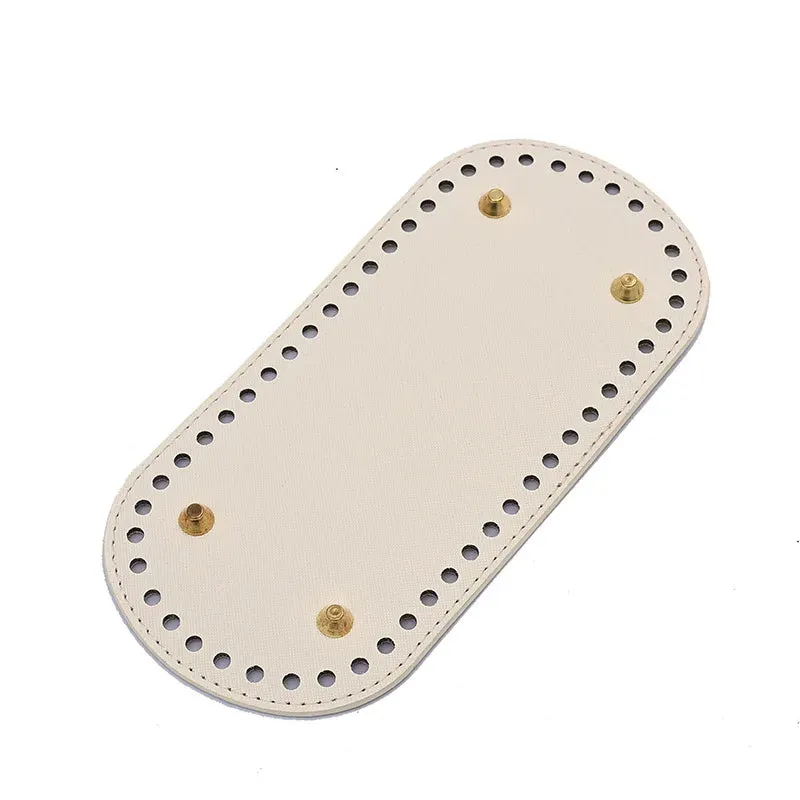 29.5*10cm Handmade Oval Bottom for Knitted Bag PU leather Pad Handcraft Bag Base With holes DIY Crochet Bag Bottom accessories