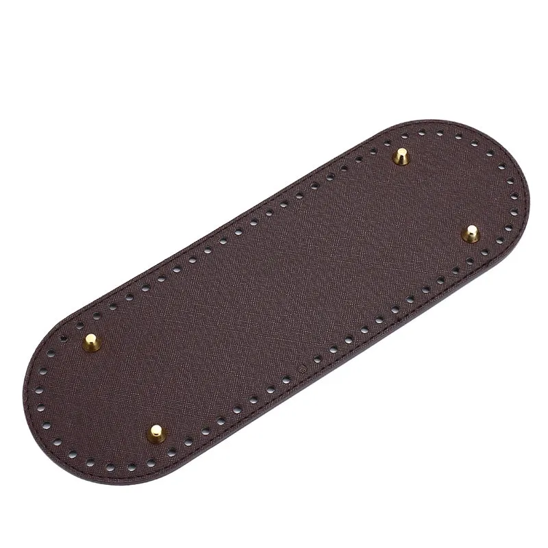 29.5*10cm Handmade Oval Bottom for Knitted Bag PU leather Pad Handcraft Bag Base With holes DIY Crochet Bag Bottom accessories