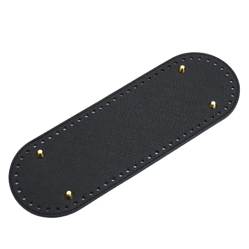 29.5*10cm Handmade Oval Bottom for Knitted Bag PU leather Pad Handcraft Bag Base With holes DIY Crochet Bag Bottom accessories