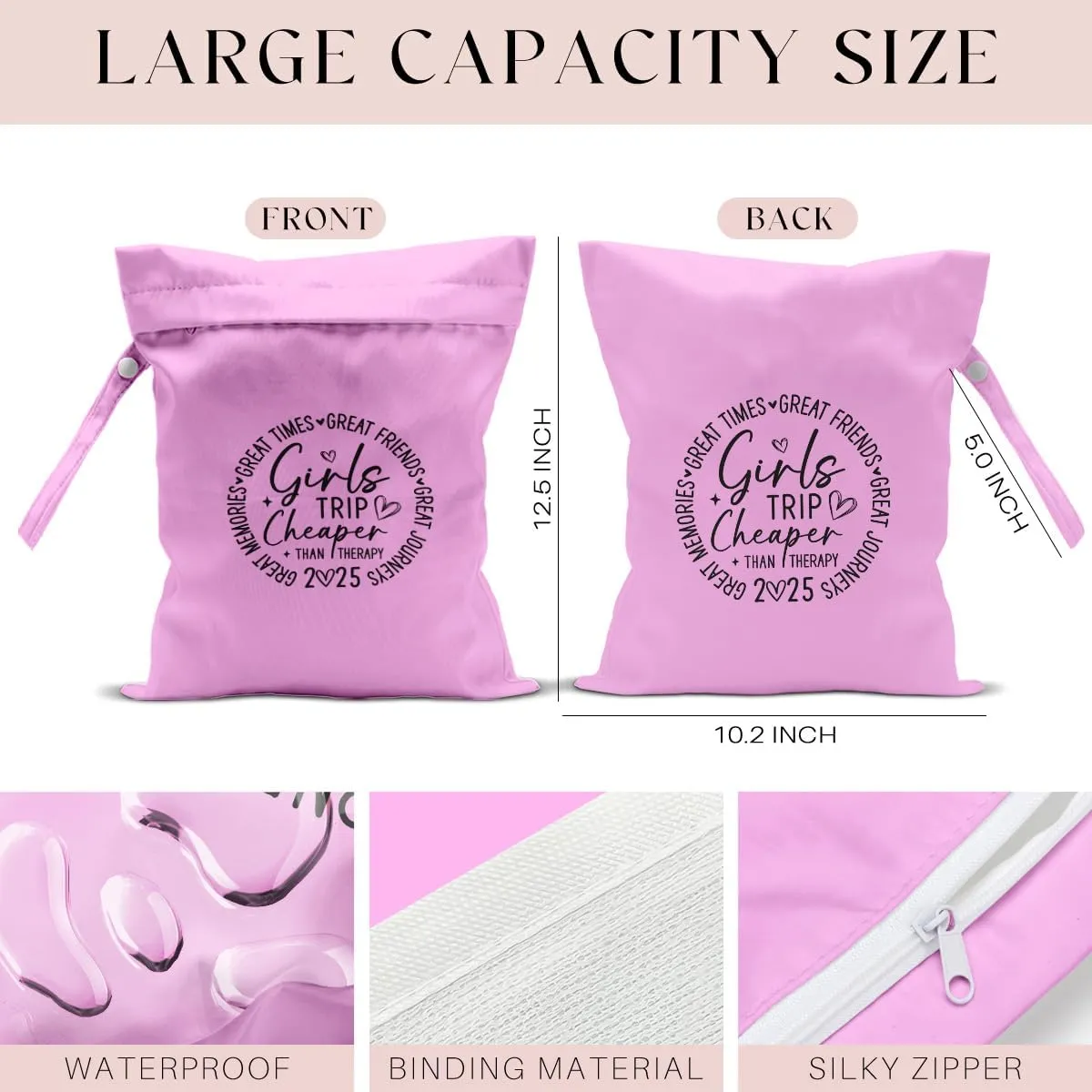 2Pcs Girls Trip Gifts Wet Dry Bag, Beach Wet Bag Favors, Aloha Bags Sunscreen Bags Swimsuit Toiletry Travel Essentials For Women, Beach Travel Gym Laundry bags for Dirty Diaper Swimsuit Gifts