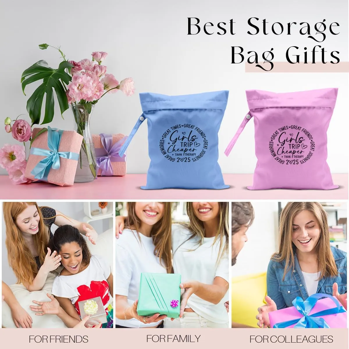 2Pcs Girls Trip Gifts Wet Dry Bag, Beach Wet Bag Favors, Aloha Bags Sunscreen Bags Swimsuit Toiletry Travel Essentials For Women, Beach Travel Gym Laundry bags for Dirty Diaper Swimsuit Gifts