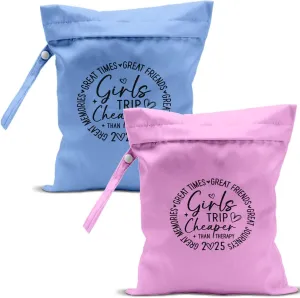 2Pcs Girls Trip Gifts Wet Dry Bag, Beach Wet Bag Favors, Aloha Bags Sunscreen Bags Swimsuit Toiletry Travel Essentials For Women, Beach Travel Gym Laundry bags for Dirty Diaper Swimsuit Gifts