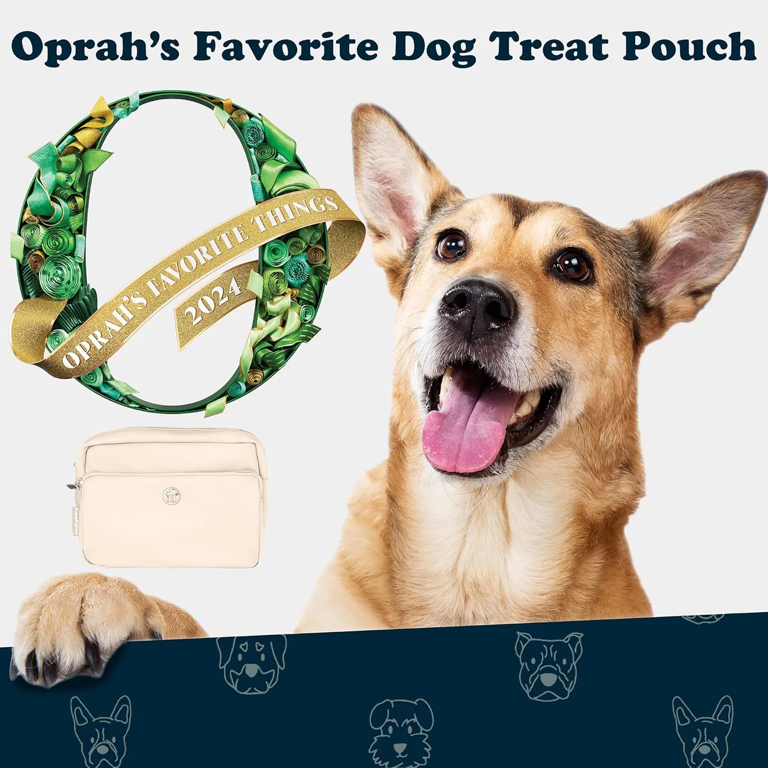 3-in-1 Crossbody Dog Walking Bag & Treat Pouch for Pet Training - Matching Compostable Poop Bags, Built-In Poop Bag Dispenser & Slow-Feeding Travel Bowl (Vanilla Cream)