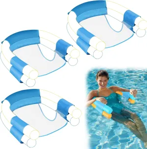 3 Pack Oversized Pool Noodle Chair,Pool Float Chair for Adults Kids-Allowed 3 Pool Noodles,Mesh Floating Pool Chair Noodle Slings,Sling Mesh Chair for Swimming Pool Noodles (Pool Noodle Not Included)