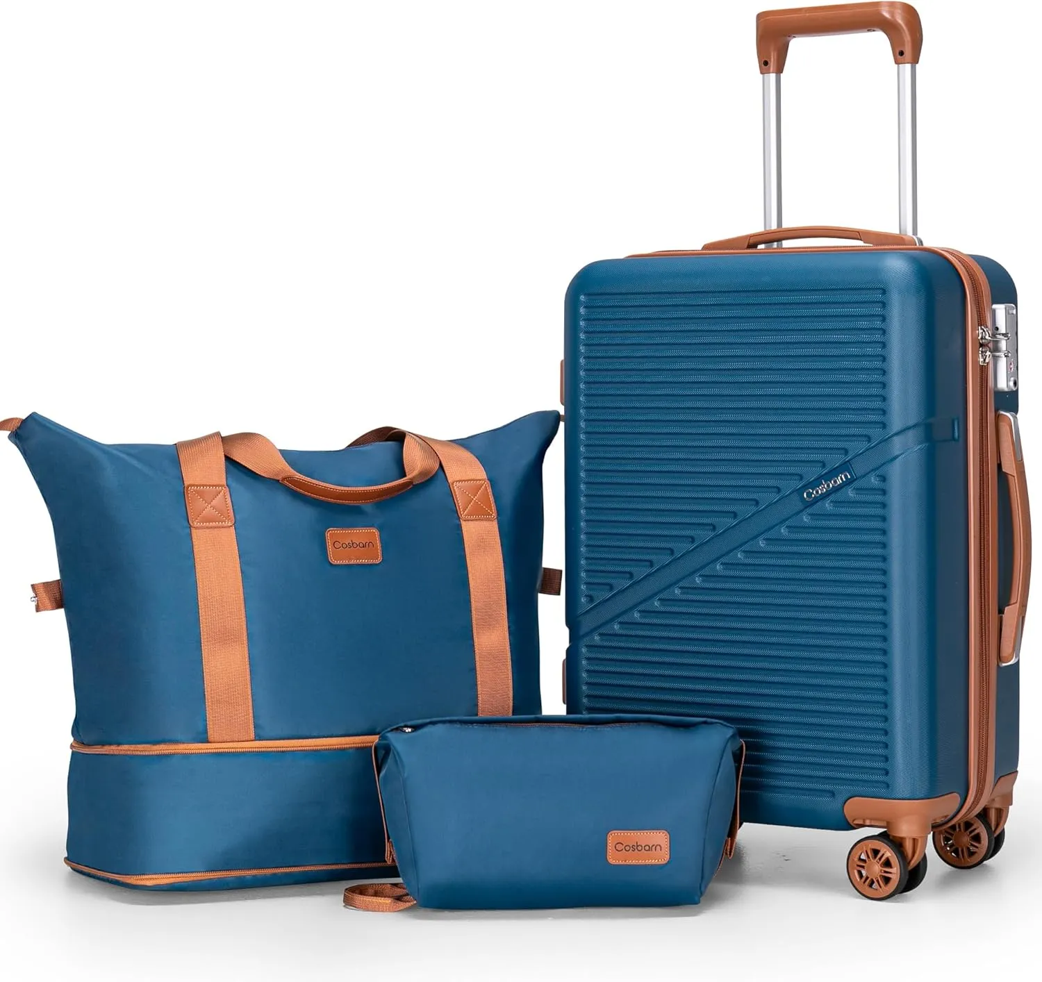 3-Piece Carry On Luggage Set 22x14x9 Airline Approved, 20 Inch Lightweight ABS Suitcases with Wheels and TSA Lock - Durable Waterproof Travel Suitcase Set