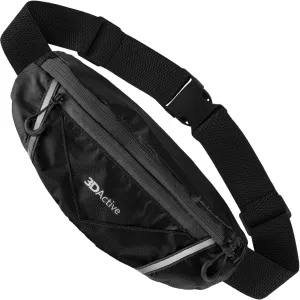 3DActive Running Belt PRO Waist Pack, Water Resistant Runners Belt, Workout Fanny Pack, Ultra-Lightweight, Adjustable, Reflective Running Pouch for Exercise, iPhone, Android & Accessories - Black