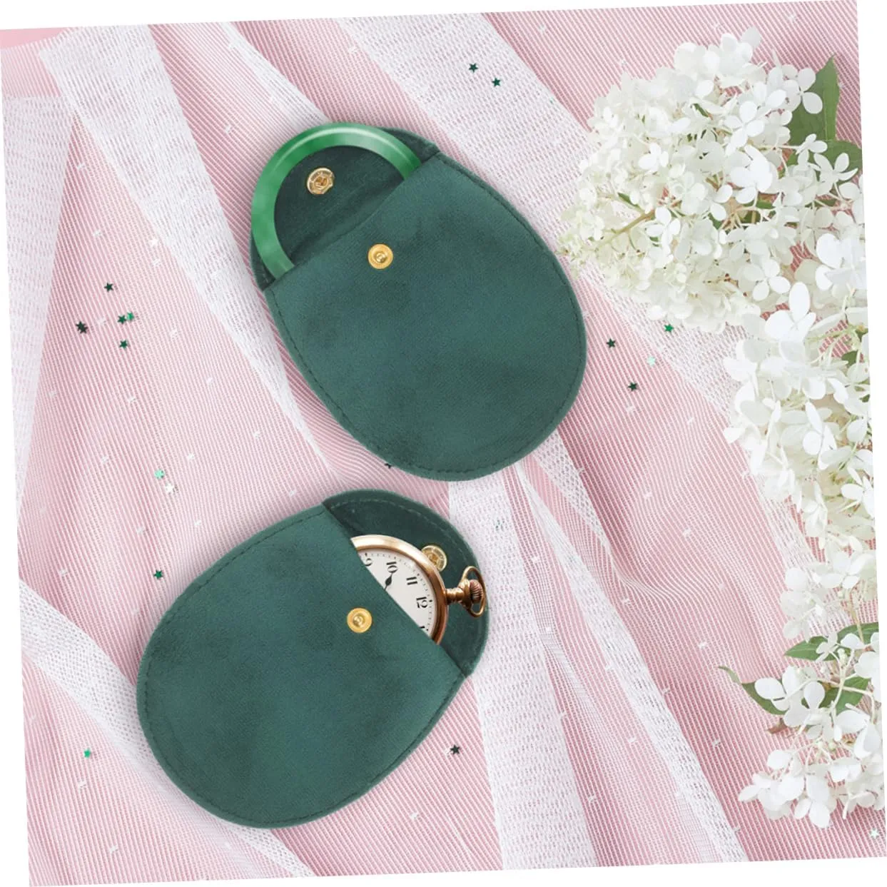 4sets Elegant Watch Storage Bag Travel Watch Box Jewelry Pouch for Travel Earring Bags for Storage 10pcs*4