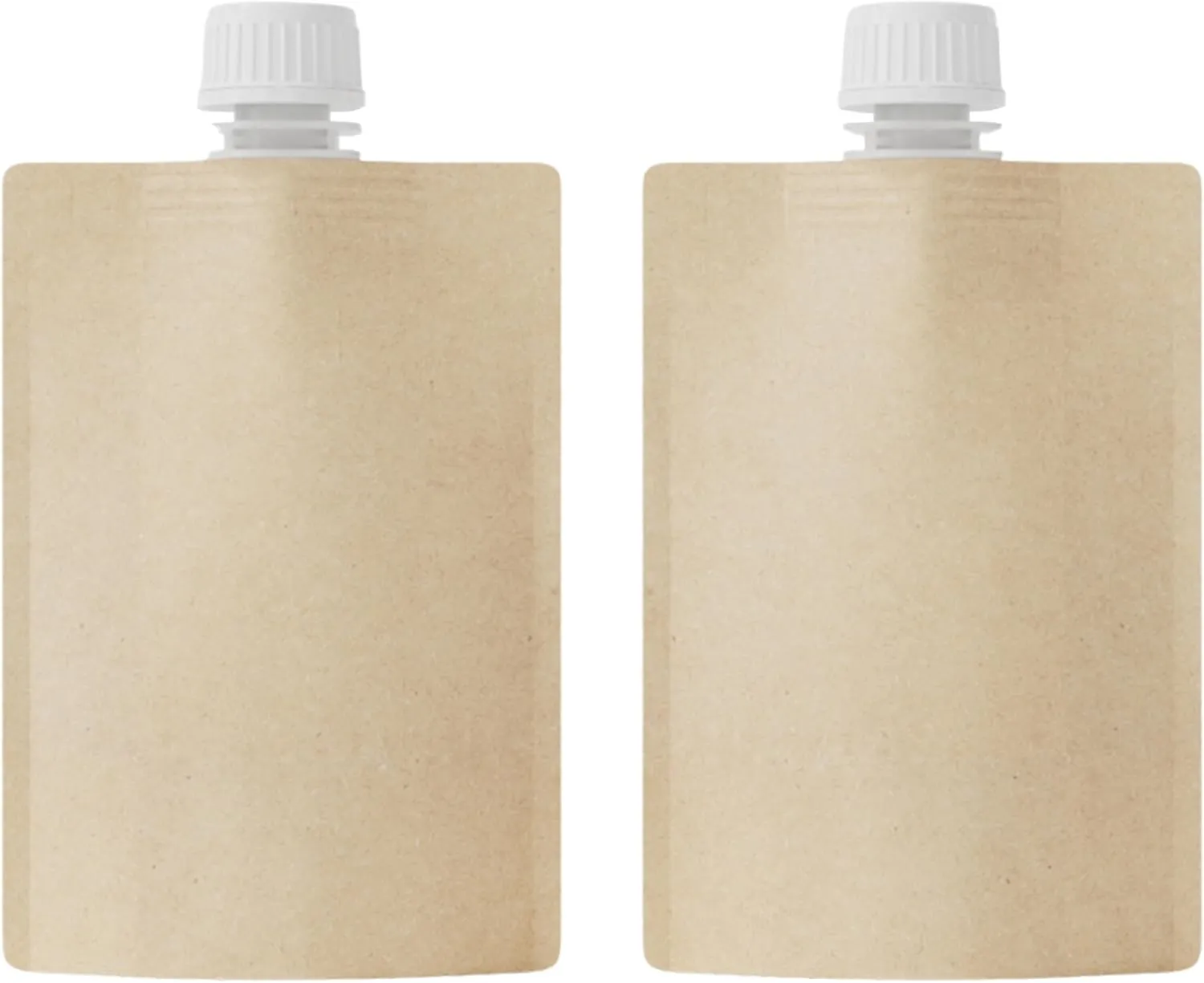 50 Packs Brown Kraft Travel Pouch Leak Proof Containers with Screw Twist Cap for Liquid, Drinking Flasks (3.38 oz)