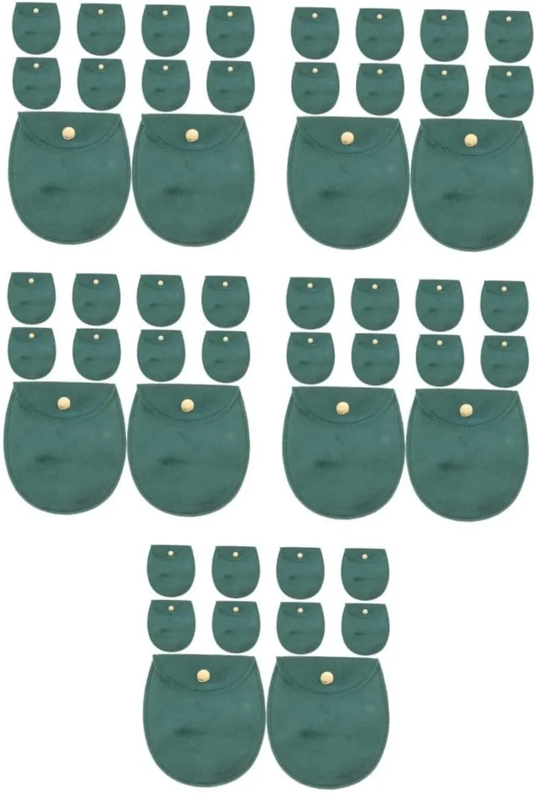 5sets Soft Fabric Watch Storage Pouch Dual-sided Watch Bag with Snap Closure Travel Jewelry Case for Men Women 10pcs*5