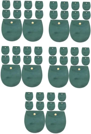 5sets Soft Fabric Watch Storage Pouch Dual-sided Watch Bag with Snap Closure Travel Jewelry Case for Men Women 10pcs*5