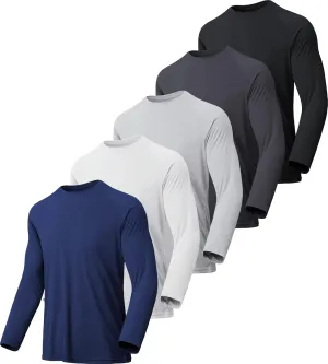 7 Pack Long Sleeve Shirts for Men UPF 50  UV Sun Protection Quick Dry Moisture Wicking Workout Tee Shirts