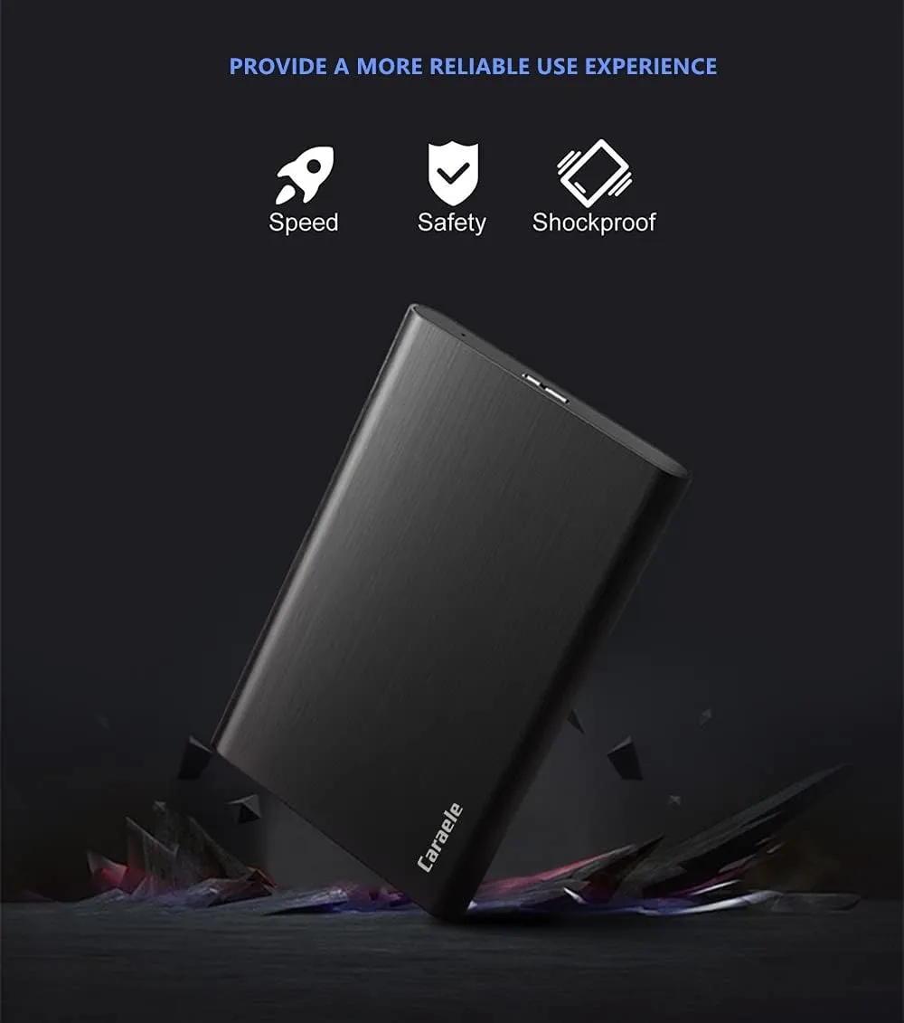 750GB Ultra Slim Portable External Hard Drive USB3.0 HDD Storage Compatible for PC, Desktop, Laptop, MacBook, Chromebook, Xbox One, Xbox 360, PS4 (Black)