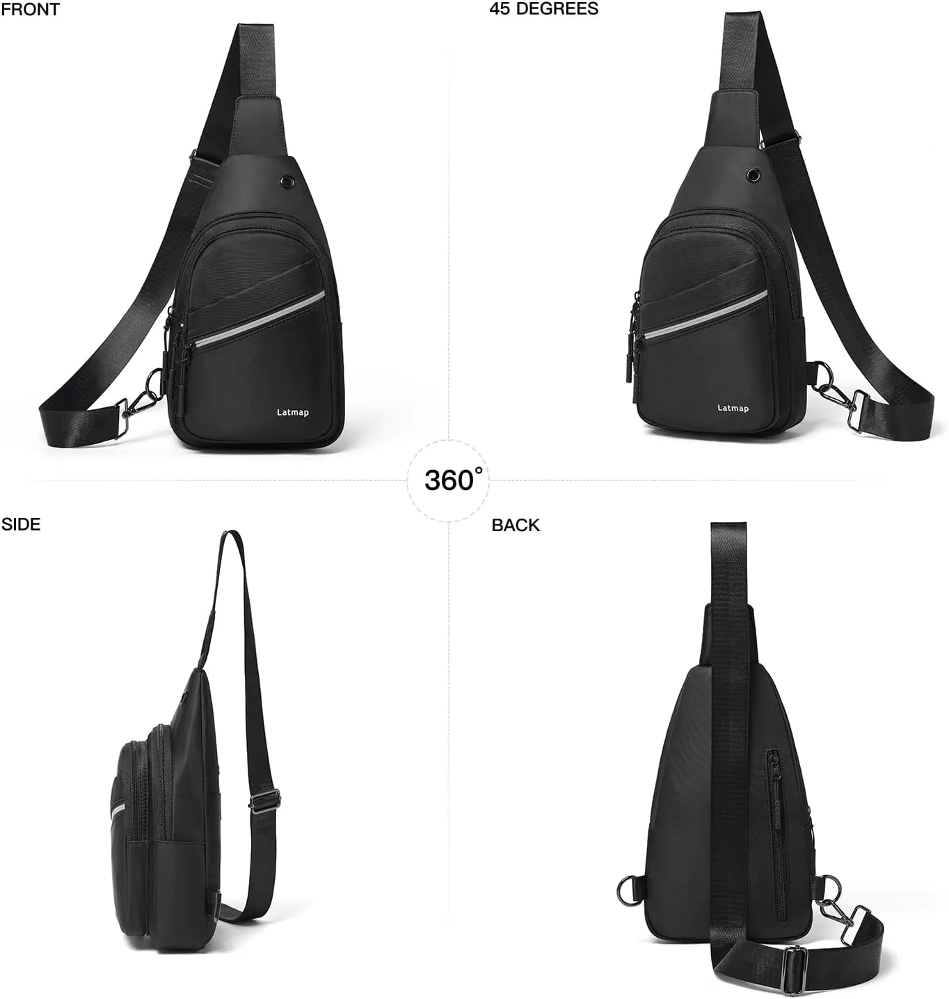 7L Sling Bag For Women Men Backpack Fanny Pack Crossbody Chest Travel Shoulder Belt Bags Purse Handbag PU Leather