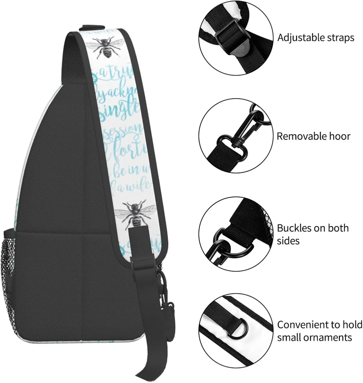 A Truth Universally Acknowledged Chest Sling Bag Crossbody Shoulder Backpack Bag Gym Cycling Daypack Travel Hiking Cross Bag