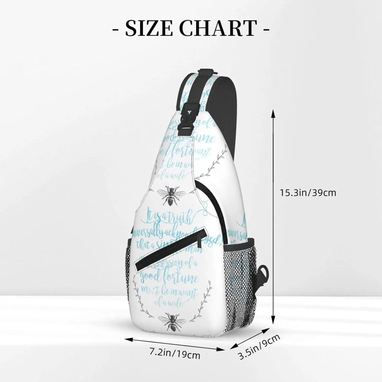A Truth Universally Acknowledged Chest Sling Bag Crossbody Shoulder Backpack Bag Gym Cycling Daypack Travel Hiking Cross Bag