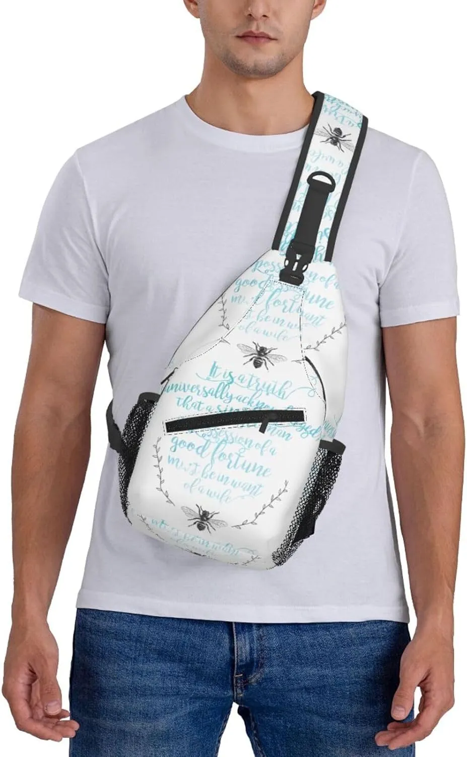 A Truth Universally Acknowledged Chest Sling Bag Crossbody Shoulder Backpack Bag Gym Cycling Daypack Travel Hiking Cross Bag