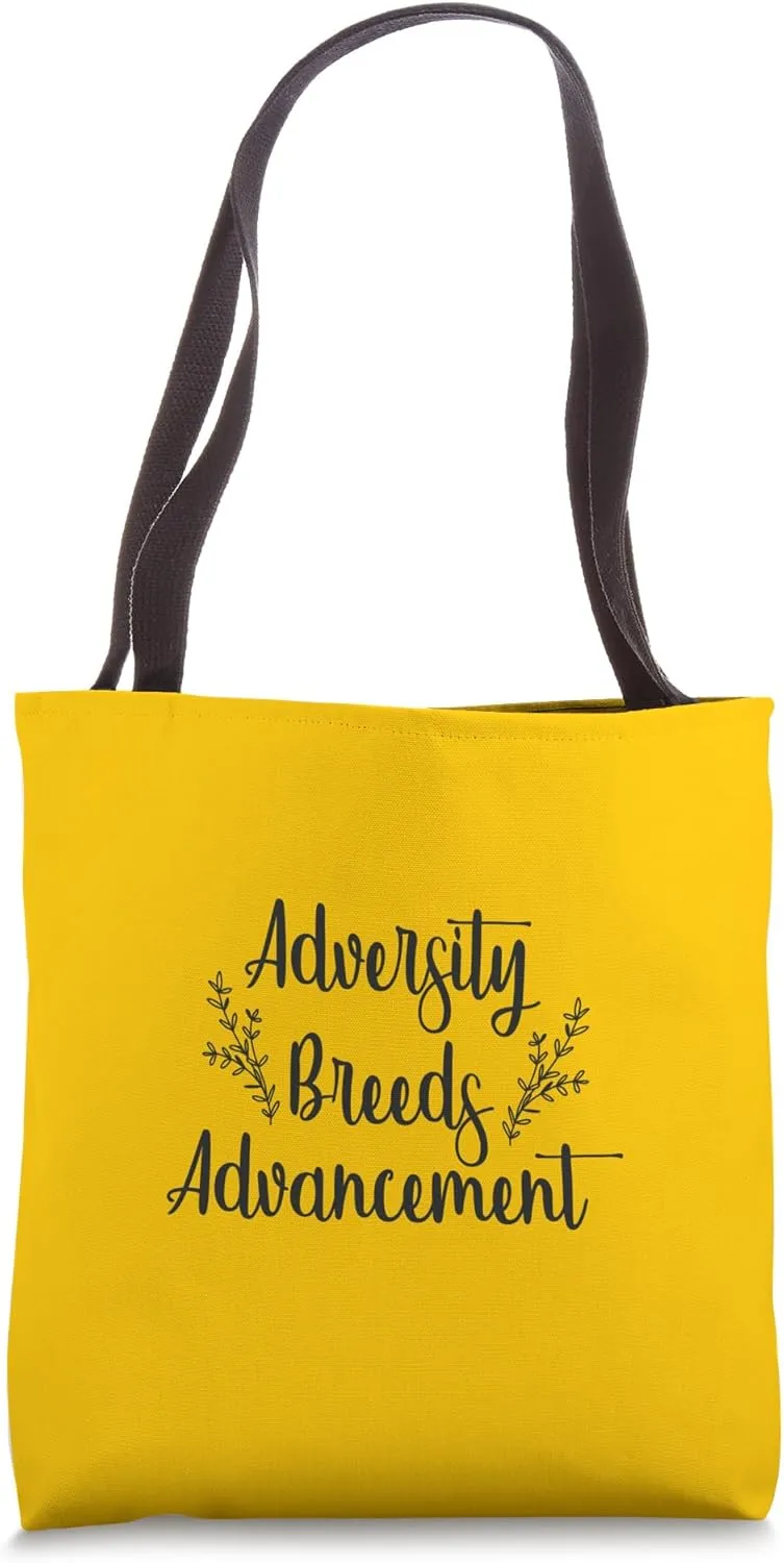 Adversity Breeds Advancement, Gym Hustle Success Motivation Tote Bag