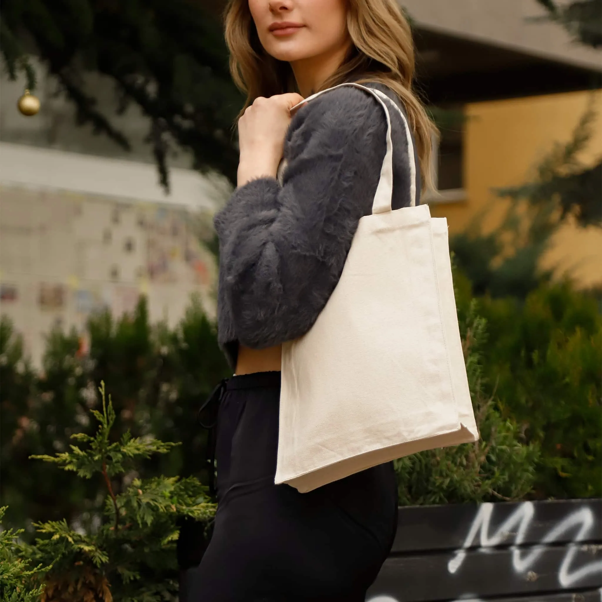 Affordable Canvas Tote Bag / Book Bag with Gusset - TF220