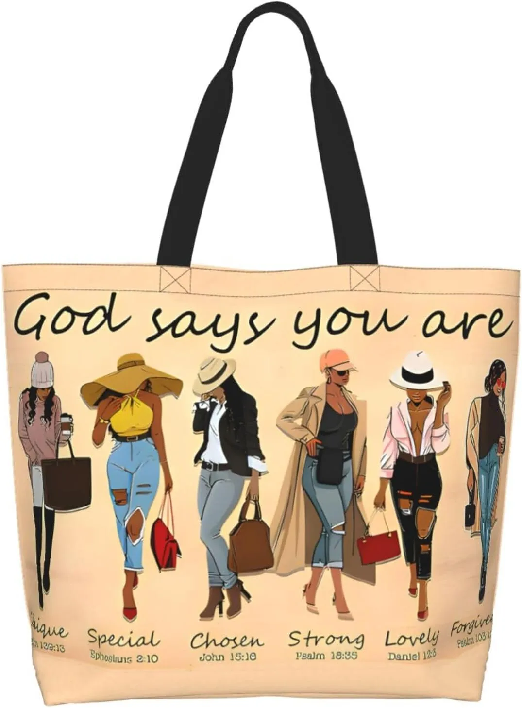 African American Women Tote Bag Black Queen Girl Shoulder Handbag Inspirational Casual Shoulder Bag