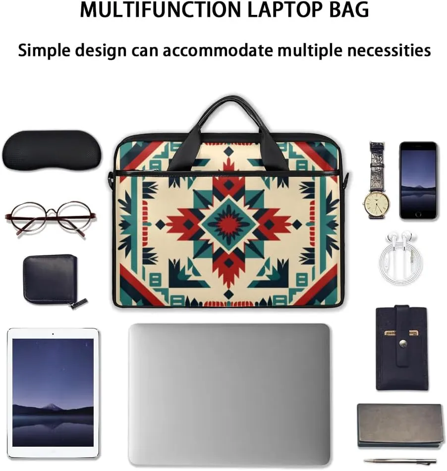 African Aztec Print 15 Inch Laptop Bag Women Men Laptop Carrying Case