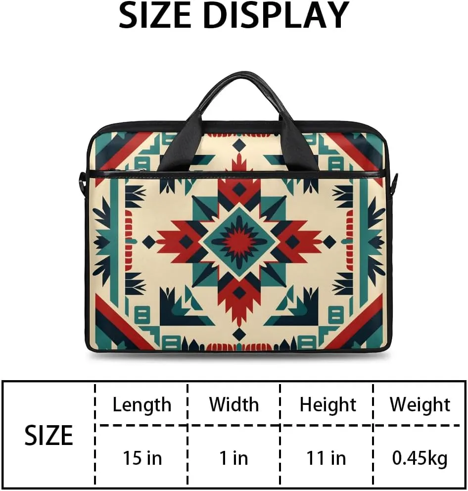 African Aztec Print 15 Inch Laptop Bag Women Men Laptop Carrying Case