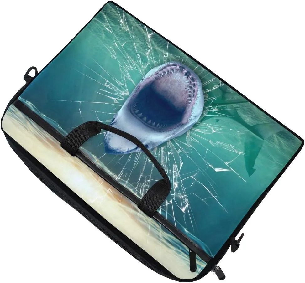 ALAZA Abstract Underwater Big Mouth Shark 15 inch Laptop Case Shoulder Bag Crossbody Briefcase for Women Men Girls Boys with Shoulder Strap Handle, Back to School Gifts