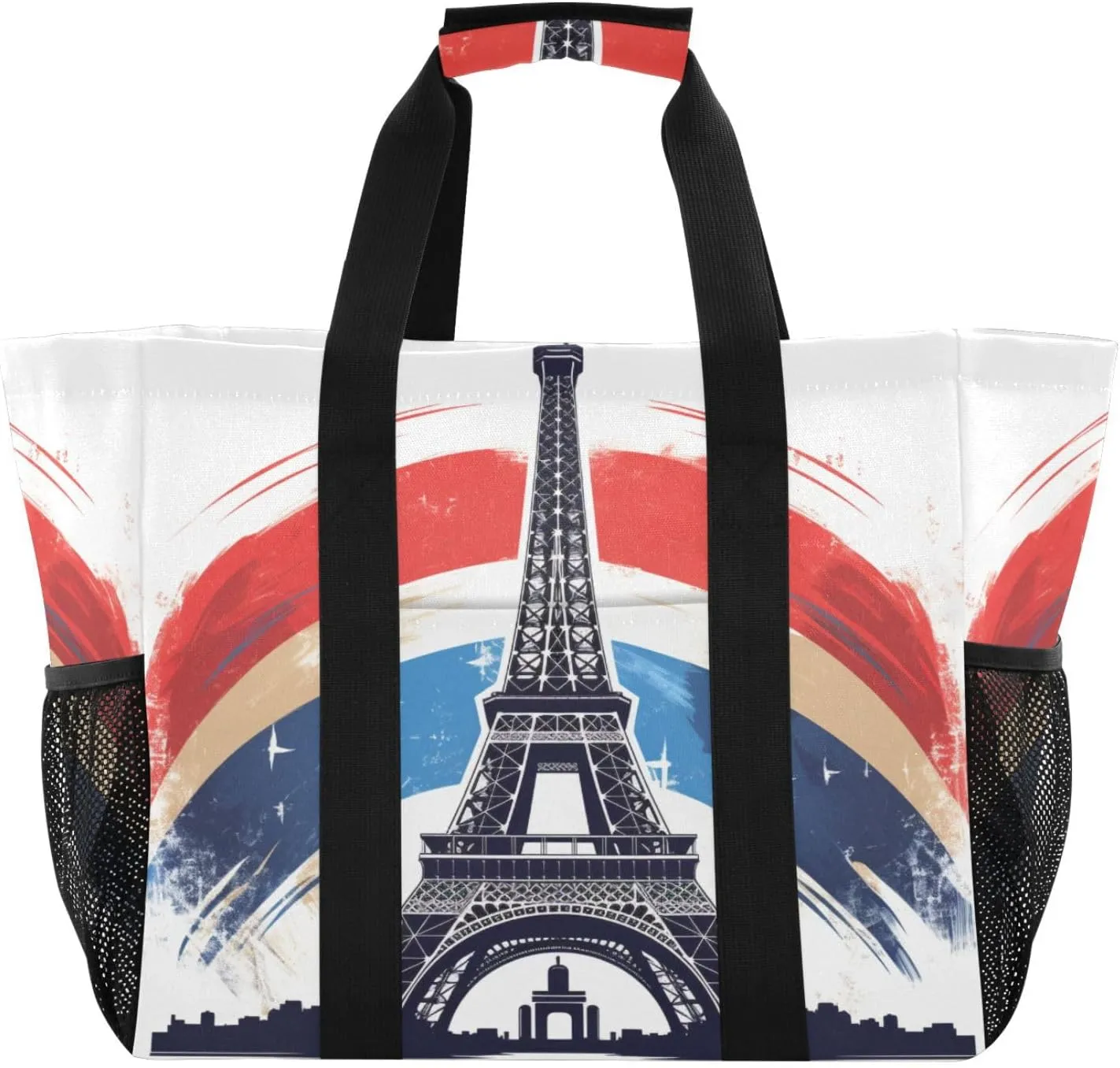 ALAZA Blooming Sunflowers Blue Sky Blue Butterflies Waterproof Beach Tote Bags