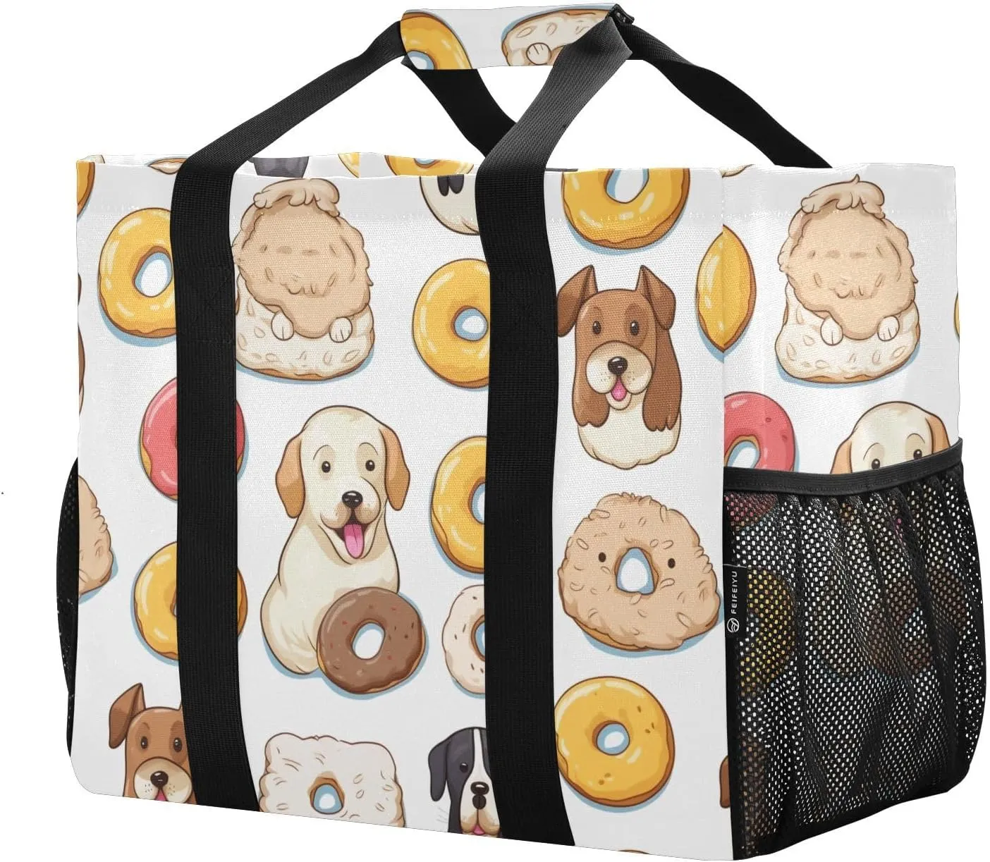 ALAZA Cute Funny Dogs Waterproof Beach Tote Bags