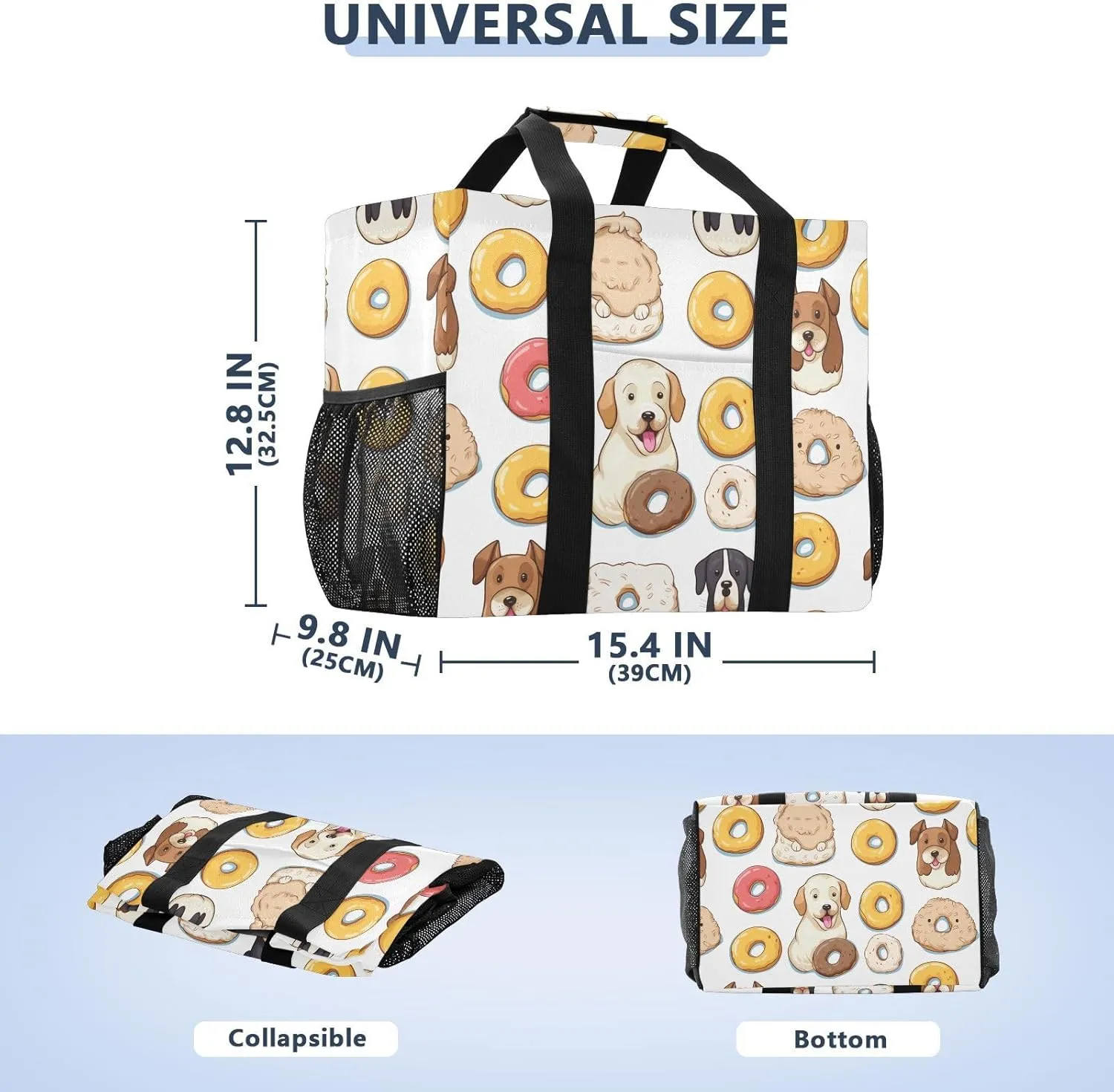 ALAZA Cute Funny Dogs Waterproof Beach Tote Bags