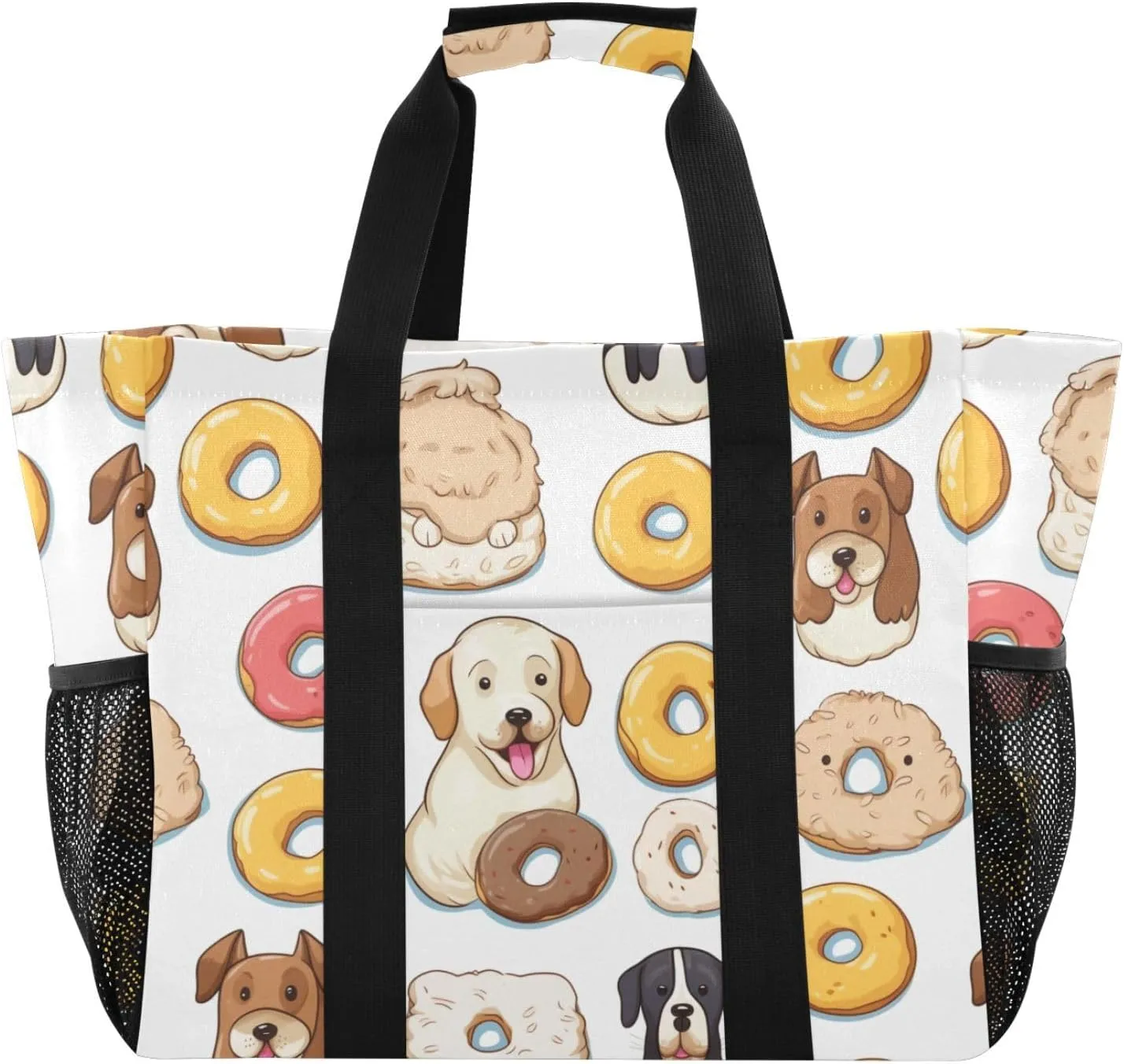 ALAZA Cute Funny Dogs Waterproof Beach Tote Bags