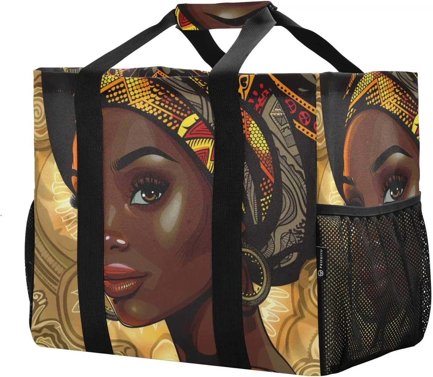 ALAZA Ethnic African Woman Waterproof Beach Tote Bags