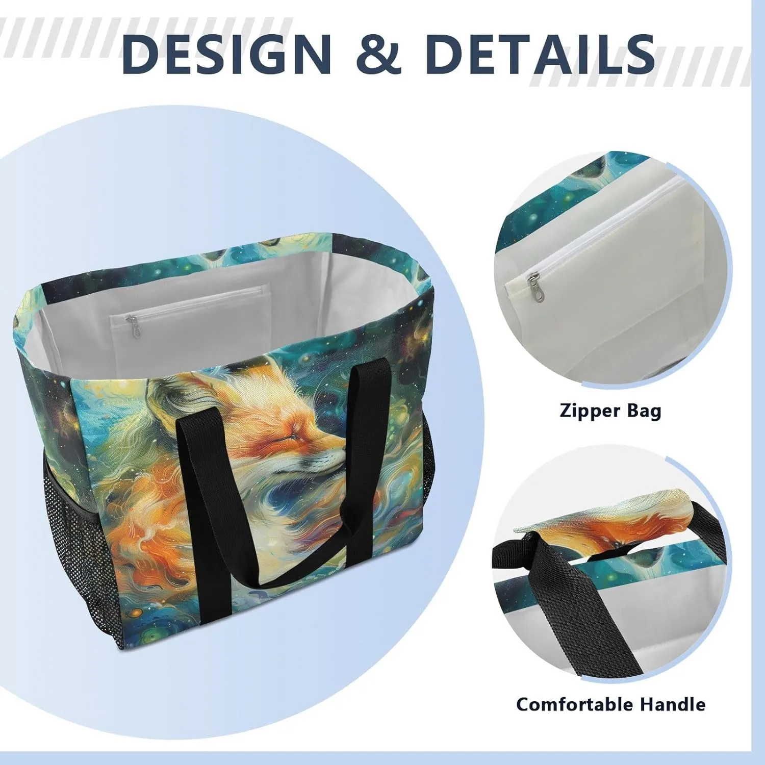 ALAZA Fox Dreamcatcher Waterproof Beach Tote Bags