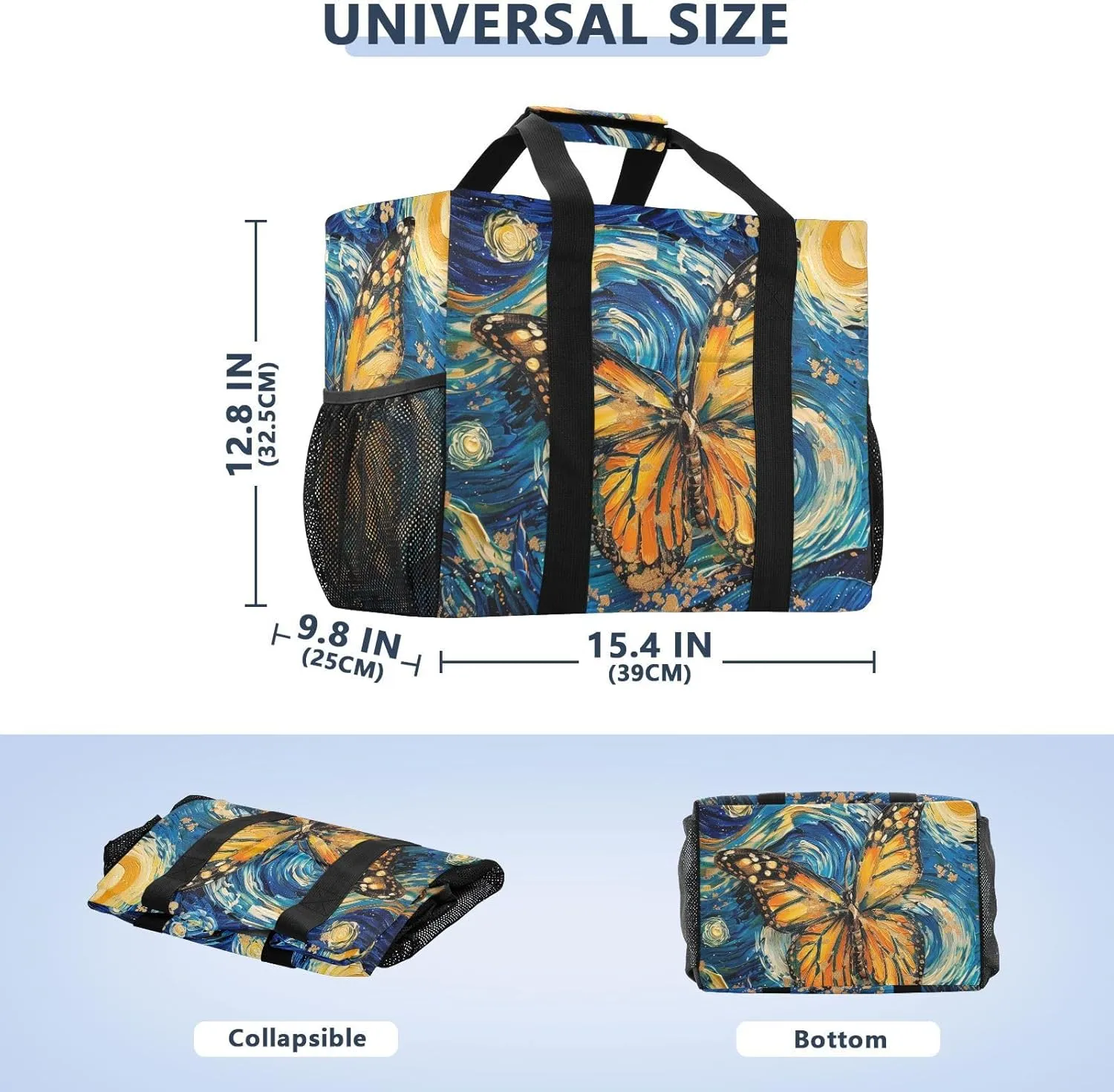 ALAZA Jungle Forest Animal Tiger Waterproof Beach Tote Bags