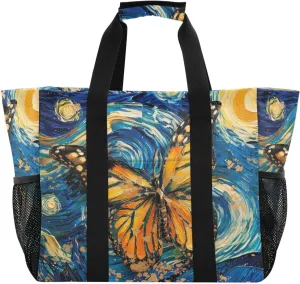 ALAZA Jungle Forest Animal Tiger Waterproof Beach Tote Bags