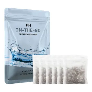 Alkaline Water Filter Pouch, 6 Pack, White, Portable, 416 Cup Capacity, Removes Toxins, Chlorine, Chemicals, Heavy Metals, pH 9  - 20in1