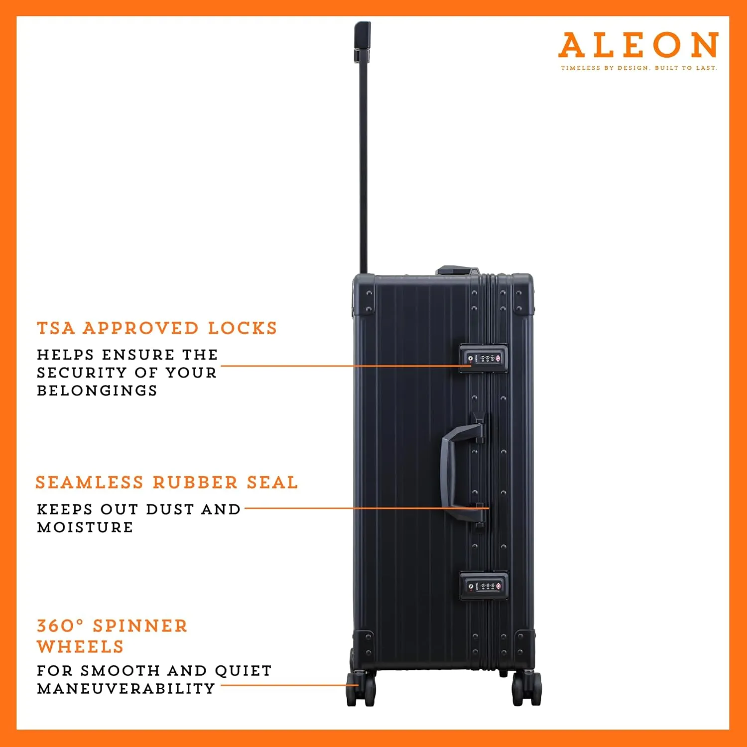 All Aluminum Lightweight 26" Premium Checked Bag Luggage with Suiter, Hardshell Suitcase w/Spinner Wheels, TSA-Approved, Heavy Duty Roller for International Travel and Business Flight (Onyx)